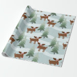 Cute jul Moose Mönster Presentpapper<br><div class="desc">Svälla Papper jultomte Mönster Cute/Festive/Jul/Unique Anpassade</div>