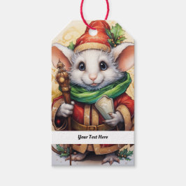 Cute Jul Mouse 4 Din text här Presentetikett