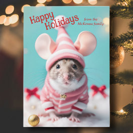 Cute Jul Mouse Bible Verse Photo Julkort