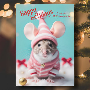 Cute Jul Mouse Bible Verse Photo Julkort