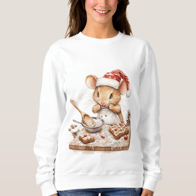 Cute Jul Mouse Chef T Shirt (Framsida)