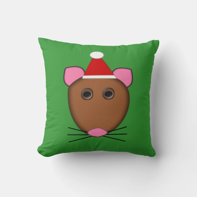 Cute Jul Mouse Pillow Kudde (Framsida)