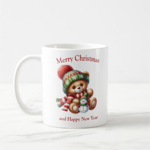 Cute Jul nalle hug snögubbe mistletoe Kaffemugg