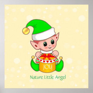 Cute jul Natature Angelic Elf Poster