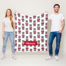 Cute Jul Nutcracker Mönster Fleece Blanket