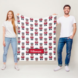 Cute Jul Nutcracker Mönster Fleece Blanket