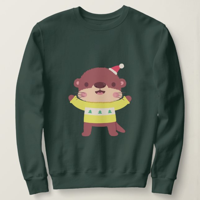 Cute Jul Otter T Shirt (Design framsida)