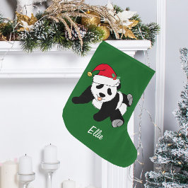 Cute Jul Panda Bear Stor Julstrumpa