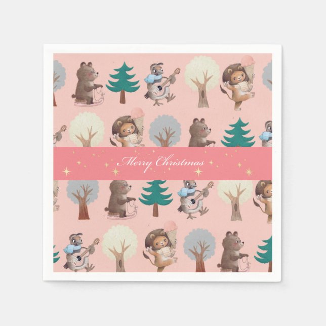 Cute Jul Pappra Tallrikar Pappersservett (Framsidan)