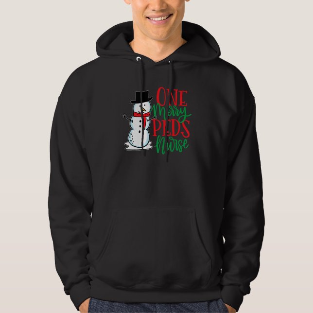 Cute Jul Peds Nurse Pediatriska Snögubbe Nursi Hoodie (Framsida)