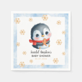 Cute Jul Penguin Baby Shower Pappersservett