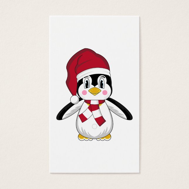 Cute jul Penguin Bookmark Visitkort (Framsidan)