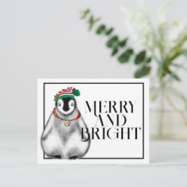 Cute Jul Penguin, Festive Arktis-djur Vykort