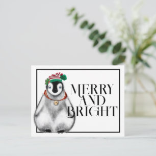 Cute Jul Penguin, Festive Arktis-djur Vykort