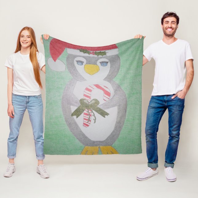 Cute jul Penguin Fleecefilt (På plats)