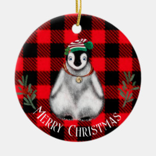 Cute Jul Penguin, frilevande arktiskt djur Ce Julgransprydnad Keramik