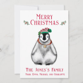 Cute Jul Penguin, frilevande arktiskt djur Julkort