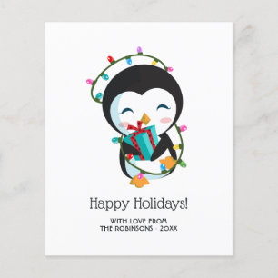 Cute jul Penguin Glad helg Photo Flygblad