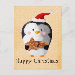 Cute jul Penguin Helg Vykort