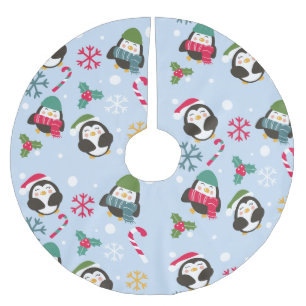 Cute jul Penguin Julgransmatta Borstad Polyester
