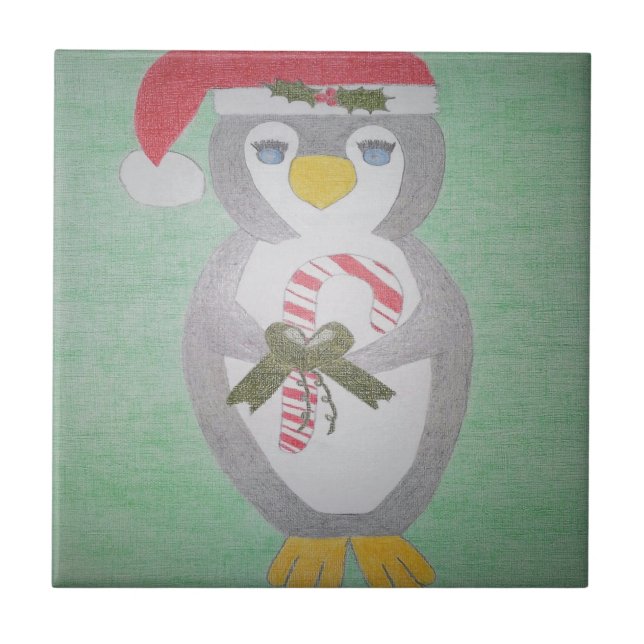 Cute jul Penguin Kakelplatta (Framsidan)