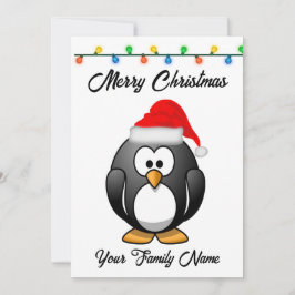 Cute jul Penguin med en julhatt Julkort