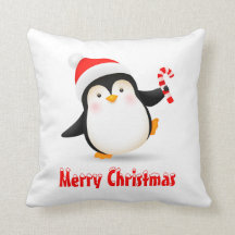 Cute jul Penguin med Santa Hat och Candy cane