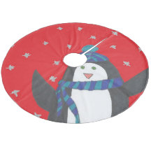 Cute jul Penguin on Red