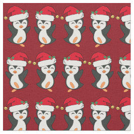 Cute jul Penguin Red Helgdag Tyg