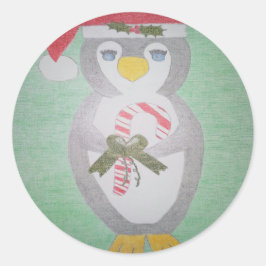 Cute jul Penguin Runt Klistermärke