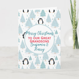 Cute jul Penguin Underbar Grandson Helgkort