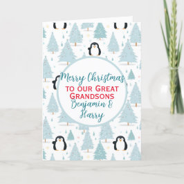 Cute jul Penguin Underbar Grandson Helgkort
