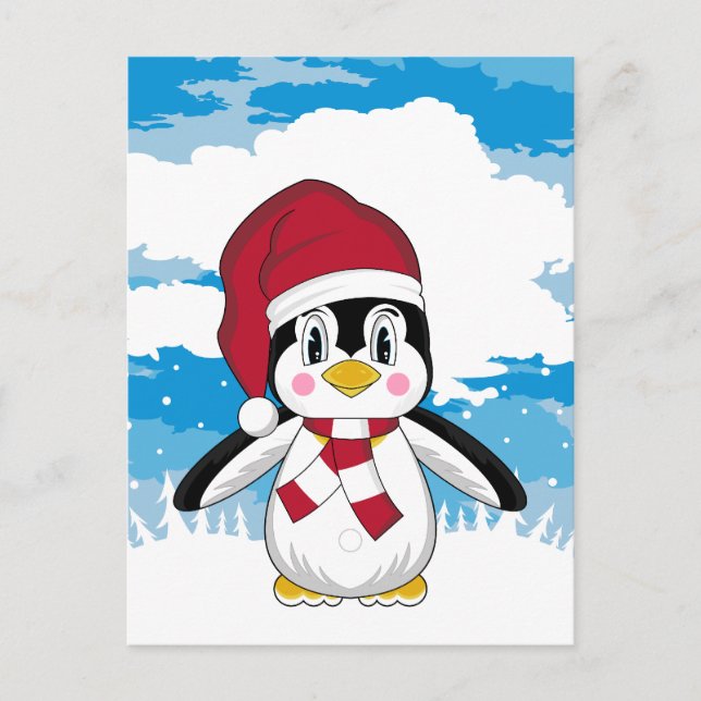 Cute jul Penguin-vykort Helg Vykort (Framsida)