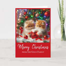 Cute Jul Persian Cats Julhälsningar Kort