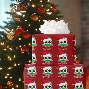 Cute jul Personlig Red Kids Helgdag Uggla Presentpapper
