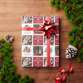 Cute jul Photo Lycklig Helgdag Gift Wrapping P Presentpapper