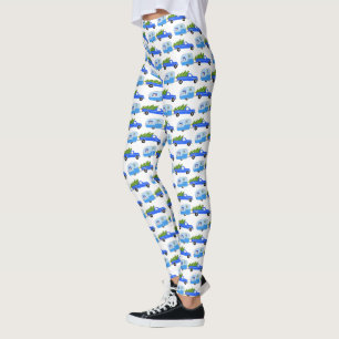 Cute jul - Pickupa Lastbilar-släpvagnar RV Julafto Leggings