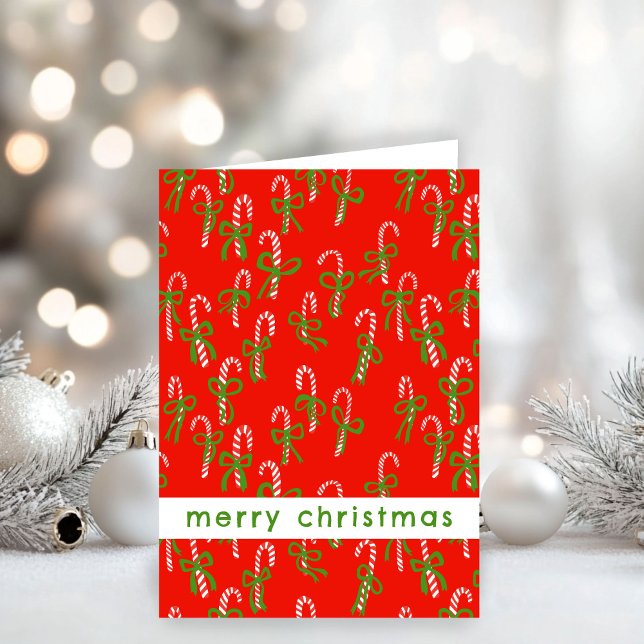 Cute Jul-Polkagrisar Julafton Sweet Helgdag Kort (Cute Christmas Candy Canes Xmas Sweet Holiday Card
)