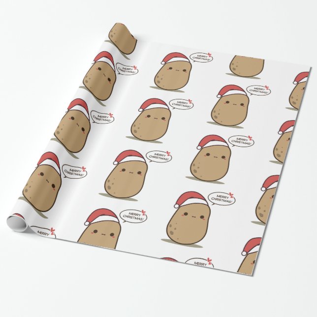 Cute Jul Potato Presentpapper (Utrullad)