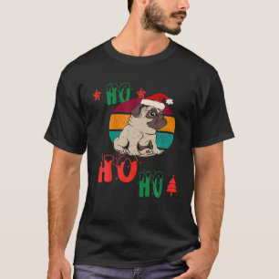 Cute Jul Pug Hund Ho Ho Ho, God jul T Shirt
