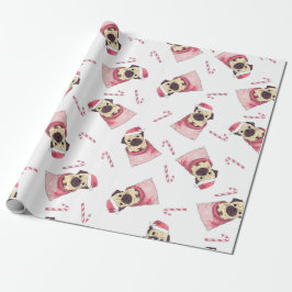 Cute jul Pug Mönster Presentpapper