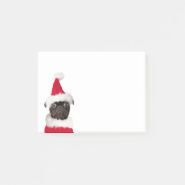Cute Jul Pug Puppy Santa Hat Post-it Block