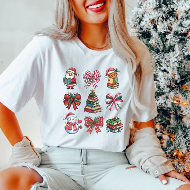 Cute Jul Reading Bok T-Shirt (Skapare uppladdad)