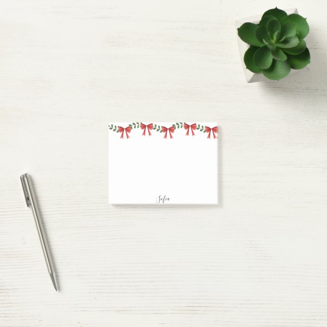 Cute jul Red Ribbon Post-it Block (Kontor)