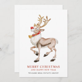 Cute jul Reindeer Funny Corporate Hälsning Julkort