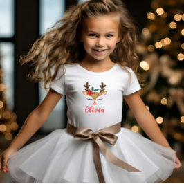 Cute Jul Reindeer Girl T Shirt