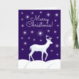 Cute jul Reindeer Snö Nattstjärna Himlar Helgkort