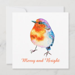 Cute jul Robin Merry och Bright Card