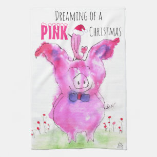 Cute jul Rosa Gris Kitchen Towel Kökshandduk