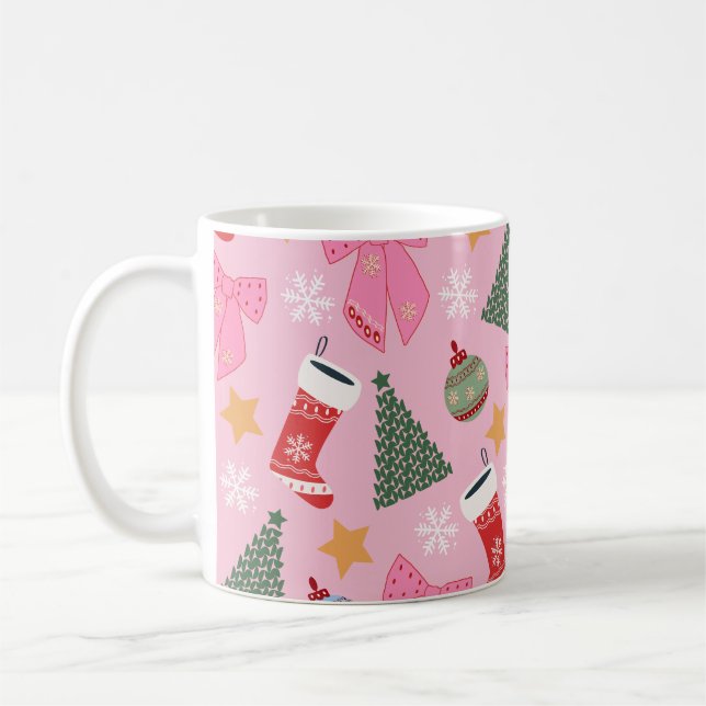 Cute Jul Rosa Kaffemugg (Vänster)